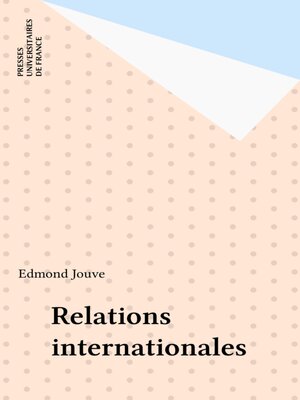 cover image of Relations internationales